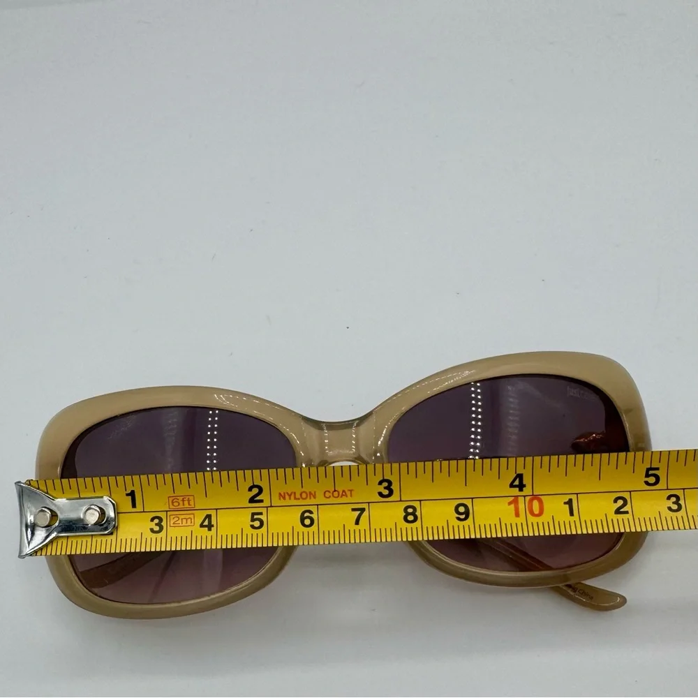 Y2K Just‎ Cavalli Sunglasses Cream with Goldtone snake Mob-wife Resort Glam VTG